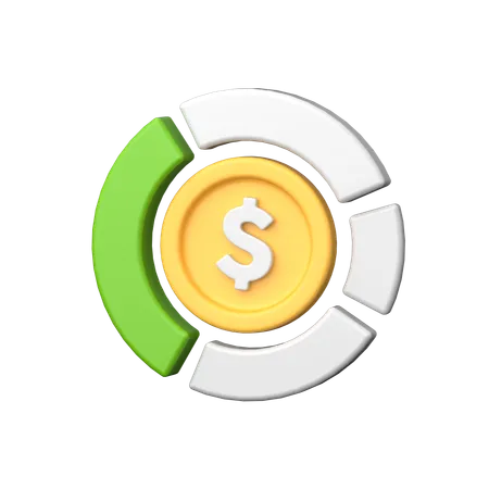 Dollar Pie Chart  3D Icon