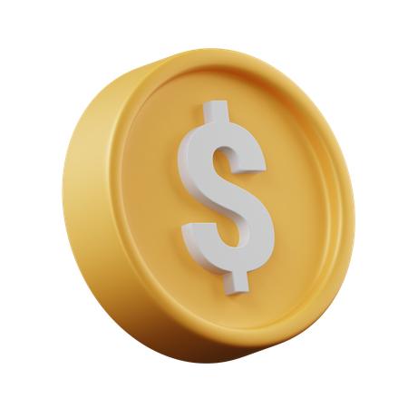 Pièce d'un dollar  3D Icon