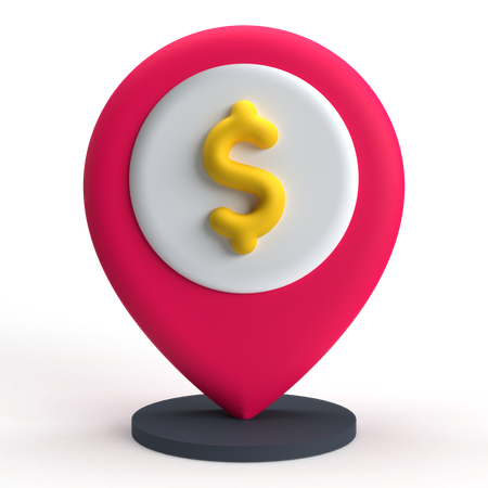 Dollar Pin Location  3D Icon