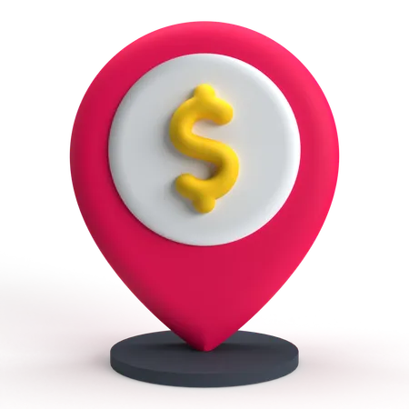 Dollar Pin Location  3D Icon