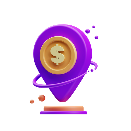 Dollar Pin Location  3D Icon