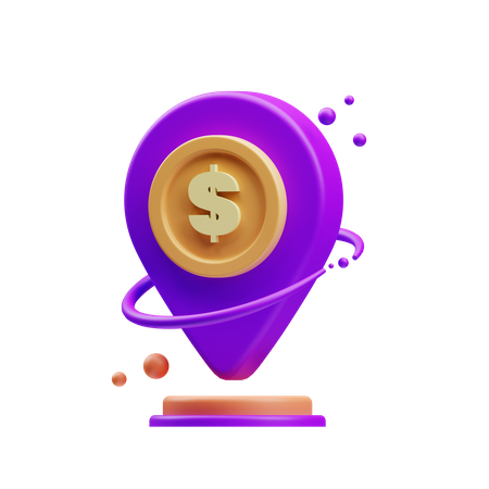 Dollar Pin Location  3D Illustration