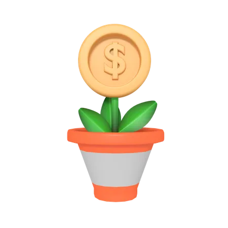 Finance Plant Growth 3D Icon