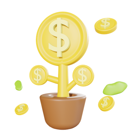 Dollar plant 3D Illustration