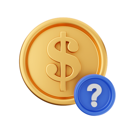 Point d'interrogation en dollars  3D Icon