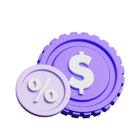 Pourcentage en dollars  3D Icon