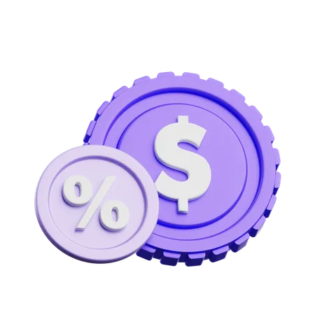 Pourcentage en dollars  3D Icon