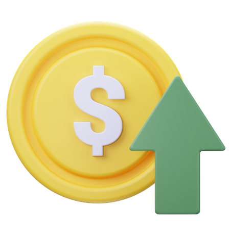 Dollar Price Up  3D Icon