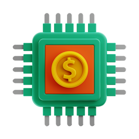 Dollar Processor 3D Icon