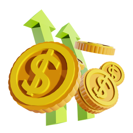 Dollar profit  3D Illustration