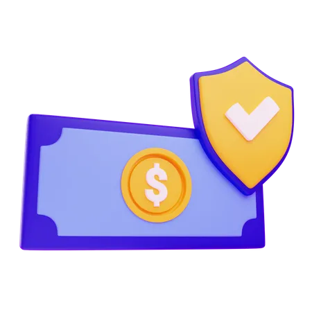 3 D Dollar Protection With Isolated Background 3D Icon
