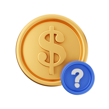 Dollar Question Mark  3D Icon