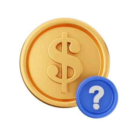 Dollar Question Mark  3D Icon