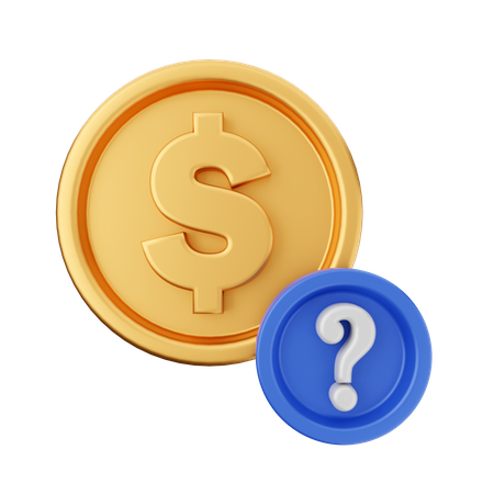 Dollar Question Mark  3D Icon