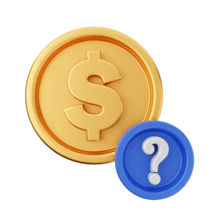 Dollar Question Mark  3D Icon