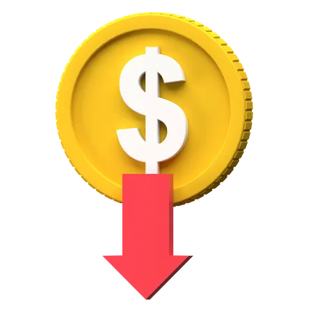 Dollar Rate Down  3D Illustration