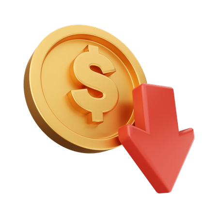 Dollar Rate Down  3D Illustration