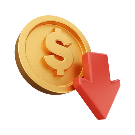 Dollar Rate Down  3D Illustration