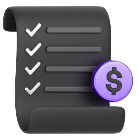 Dollar Receipt  3D Icon
