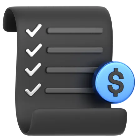 Dollar Receipt  3D Icon