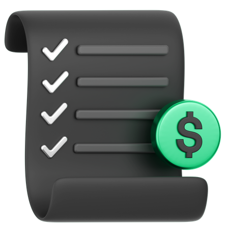 Dollar Receipt  3D Icon