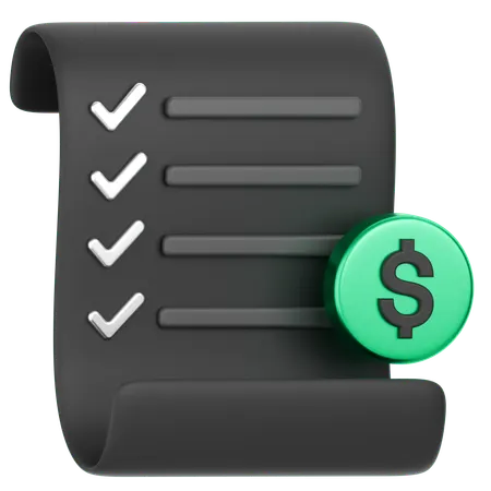 Dollar Receipt  3D Icon
