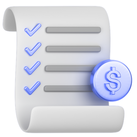 Dollar receipt  3D Icon