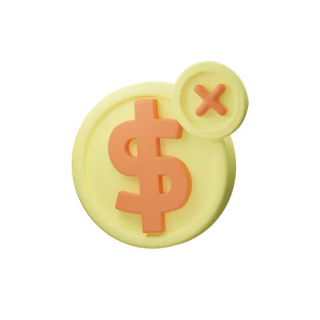 Dollar Received Error  3D Icon