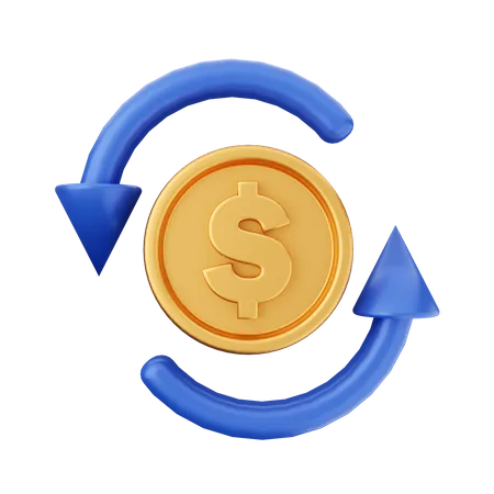 Dollar-Rückerstattung  3D Icon