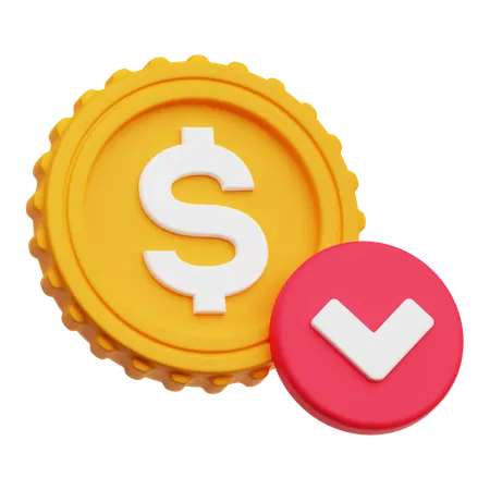 Dollar-Abnahme  3D Icon