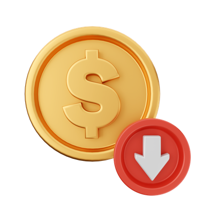 Dollar nach unten  3D Icon