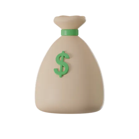 3 D Money Concept Money Bag Coins Stack And Banknotes 3 D Render Illustration 3D Icon