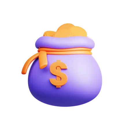 3 D Illustration Of Money Bag 3D Icon
