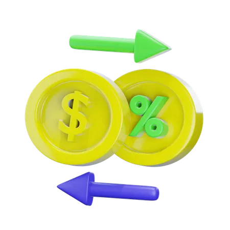 3 D Dollar Coin And Discount Coin Icon Isolated On Transparent Background 3 D Illustration 3D Icon