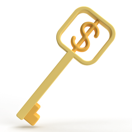 Dollar-Schlüssel  3D Icon