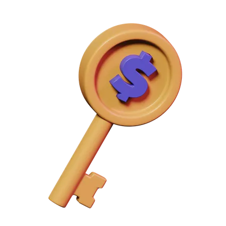 Dollar-Schlüssel  3D Icon