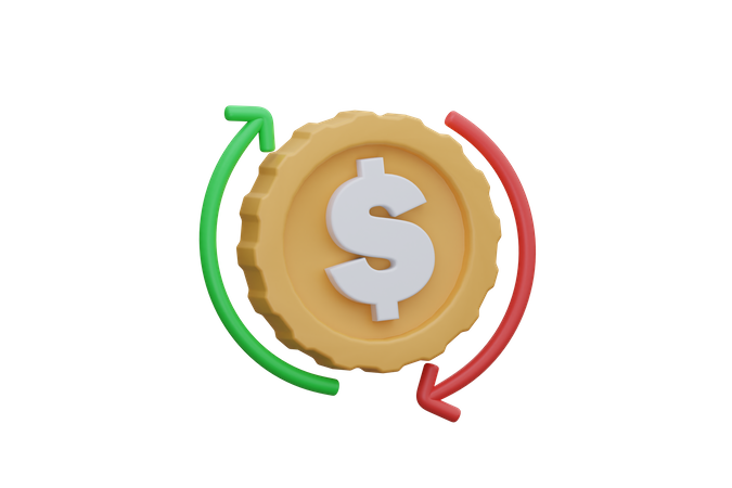 Dollar-Schwankung  3D Icon