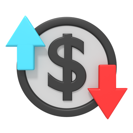 Dollar-Schwankung  3D Icon