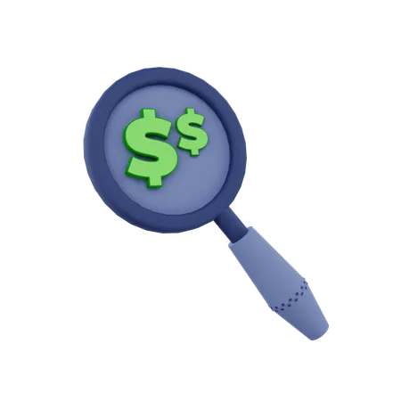 Dollar Search  3D Icon