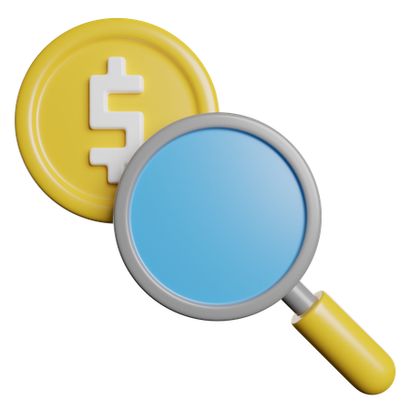 Dollar Search  3D Icon