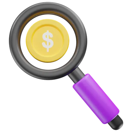 Dollar Search  3D Icon