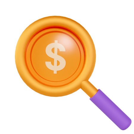 Dollar Search  3D Icon