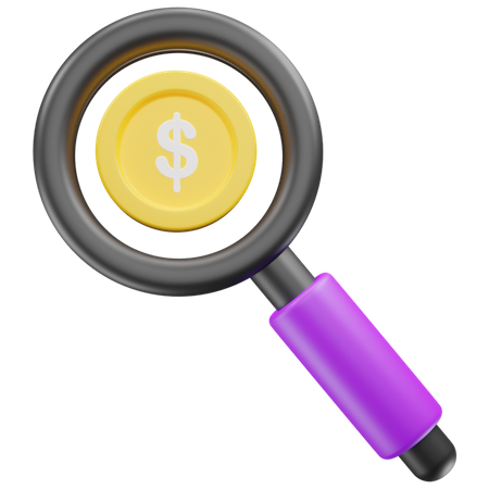Dollar Search  3D Icon