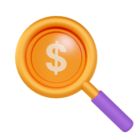 Dollar Search 3D Icon