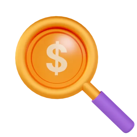 Dollar Search 3D Icon
