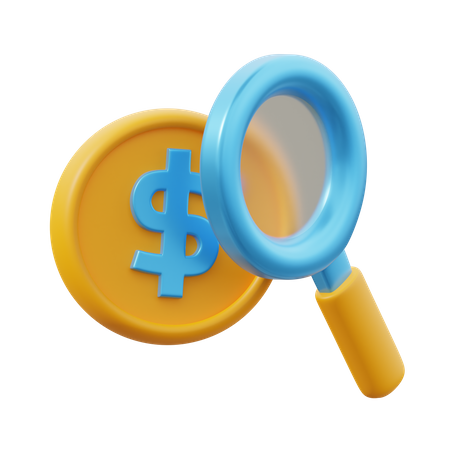 Dollar Search  3D Icon