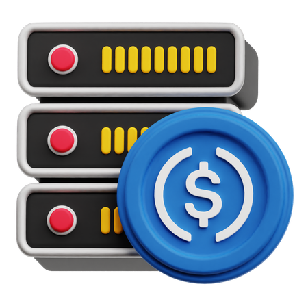 달러 서버  3D Icon