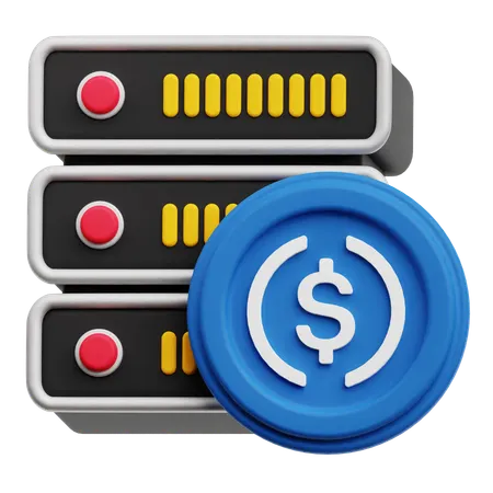 달러 서버  3D Icon