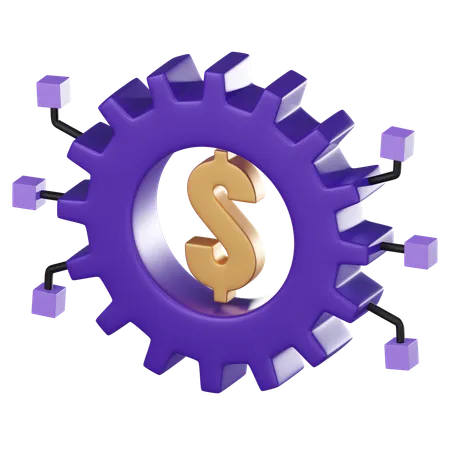 Dollar Sign Gear Icon Financial Empowerment Financial Security And Achieving Financial Goals Ideal For Conveying Concepts Of Financial Literacy Financial Education 3 D Render Illustration 3D Icon