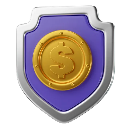 3 D Illustration Money Shield 3D Icon